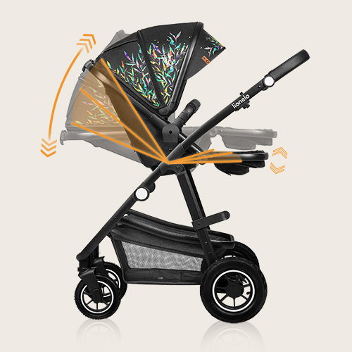lionelo Amber 3 w 1 Black Silver — Wózek wielofunkcyjny